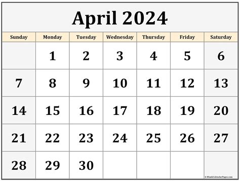 Printable April Calendar 2024 A Free Download For Your Planning Needs