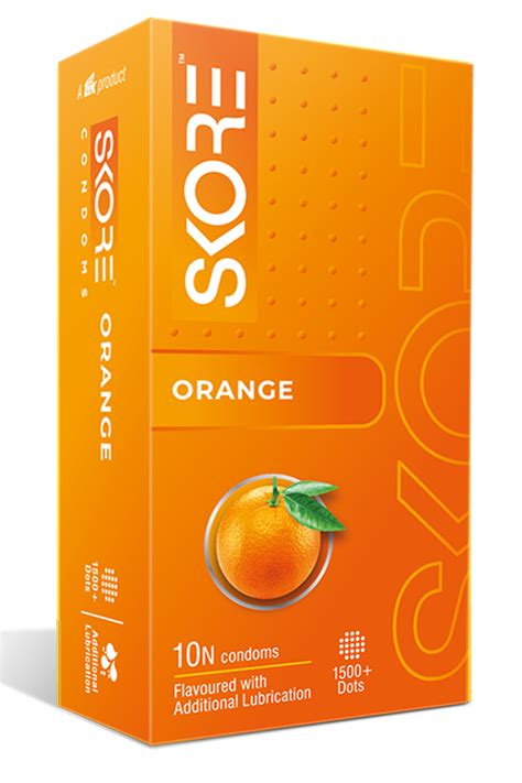 Skore Orange Flavoured Condoms Set Of 10 Orange Condoms Skore Condoms