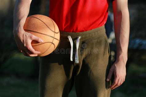 Hand Hold Basketball Stock Photo Image Of Adult Nature