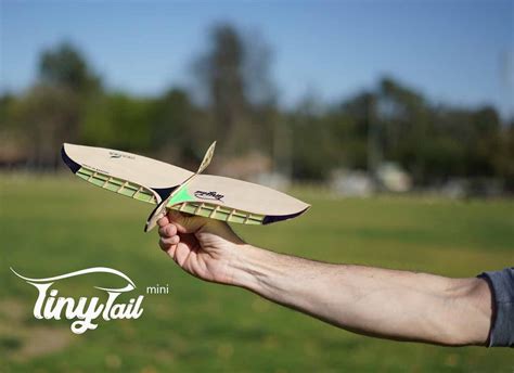 Tiny Tail Mini Free Flight Glider Rubber Band Launch Airplane