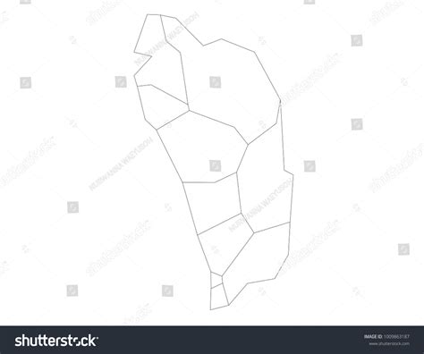 Dominica Outline Map Detailed Isolated Vector เวกเตอร์สต็อก ปลอดค่า