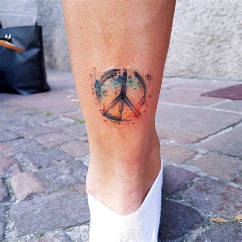 Peace Sign Tattoo 55 Peace Sign Tattoos Hippie Tattoo Rasta Tattoo