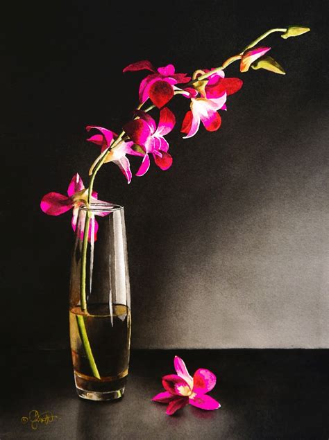 Contemporary Realism Still Life With Orchids