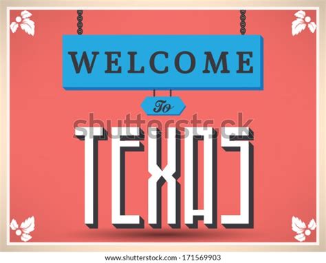 Welcome Texas Sign Vector Design Stock Vector Royalty Free 171569903
