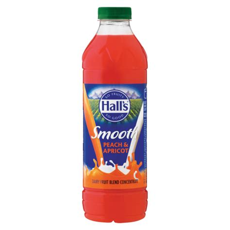 Halls Smooth Peach And Apricot Flavoured Fruit Drink Concentrate 1l Fruit Concentrates Squash