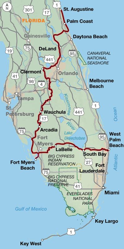 Florida Bike Trail Map Florida Map