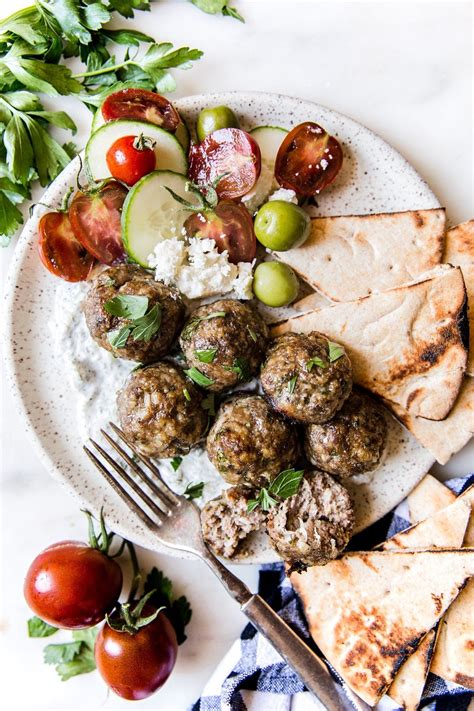 This salad is so easy and tasty to make. Mediterranean Meatballs with Tzatziki | The Modern Proper ...