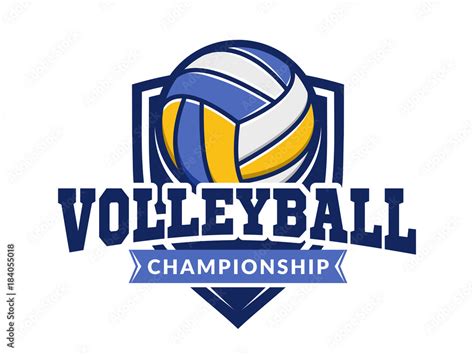 Volleyball Championship Logo Emblem Icons Designs Templates With