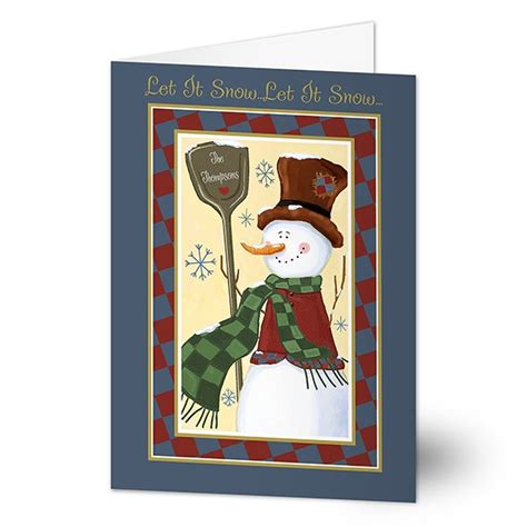 7310 Let It Snow Personalized Snowman Christmas Cards