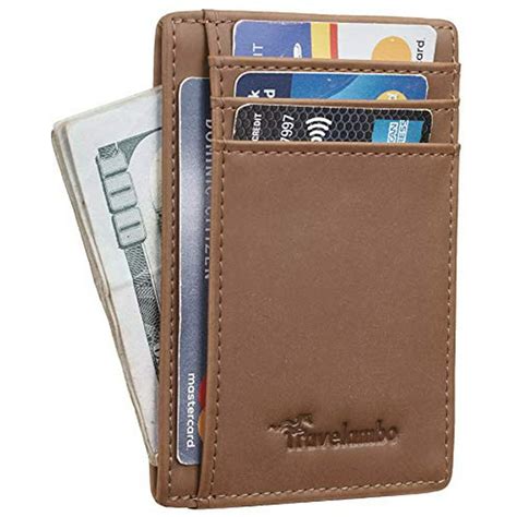 travelambo travelambo front pocket minimalist leather slim wallet rfid blocking medium size 06