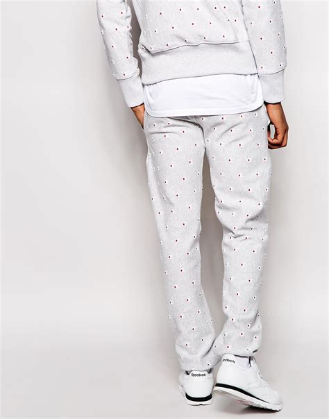 Champion Joggers With All Over Print Co Ord In Gray For Men Lyst