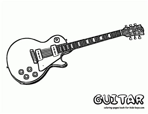 Printable Pictures Of Guitars - Coloring Home