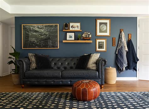 Dark Accent Wall Dark Blue Paint Color In Honor Of Design