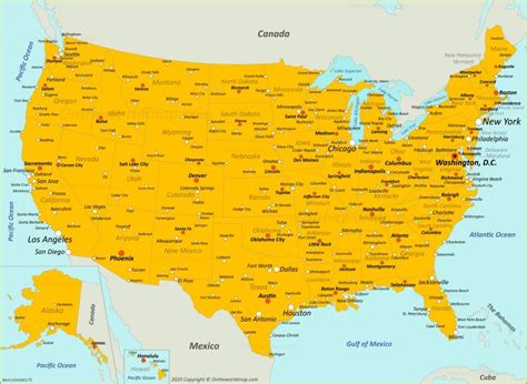 Us Map State And Cities Map