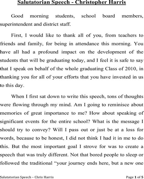 11 Salutatorian Speech Examples Word Pdfs Word Excel Fomats