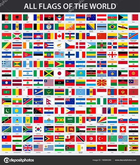 Todas Las Banderas Del Mundo Orden Alfabético vector gráfico vectorial