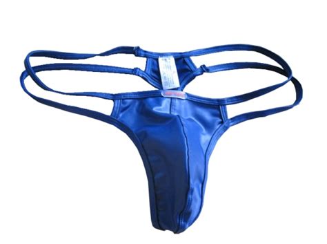 fashion care 2u um259 2 blue metallic men s underwear double g string
