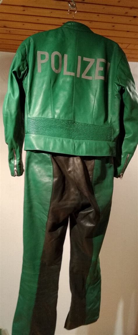 Polizei Lederkombi German Police Biker Suit Gr 5254 Gay Fetish Leather Ebay