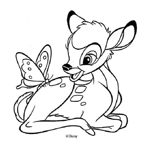 2 Free Disney Bambi And Butterfly Coloring Pages
