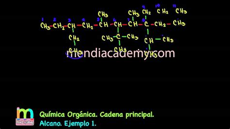 Cadena principal Alcano Química orgánica Ejemplo 1 YouTube