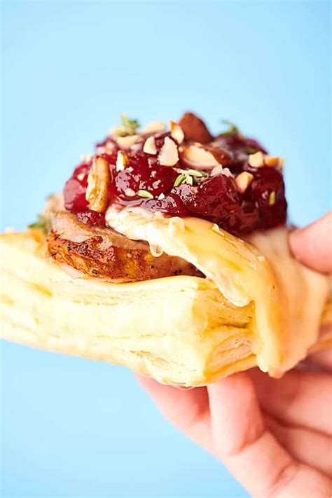 Brush with a beaten egg with water all over the top and sides. Pork and Brie Puff Pastry Bites Recipe - w/ Nuts, Honey ...