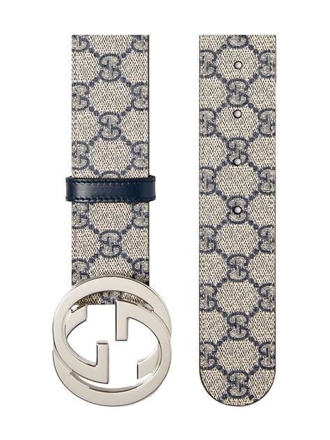 A Gg Supreme Canvas Belt Finished With An Interlocking G Buckle Beige