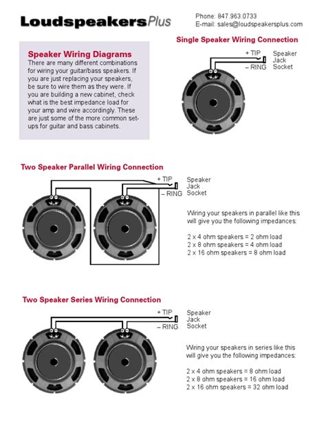 Mono / stereo cabinets the diagram below shows the wiring of a marshall ® 2x12 speaker cab having a mono/stereo selection switch and two specialized input jacks. speaker_wiring_diagrams.pdf | Loudspeaker | Series And ...