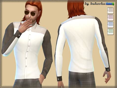 Bukovkas Shirt Colour Block And Wooyoungmi Sims 4 Clothing Male