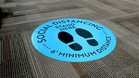 Social Distancing Floor Decals Safety Floor Sign Marker Maintain 6