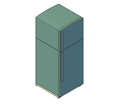 Refrigerator 3d Model Cad Furniture Autocad File Cadbull