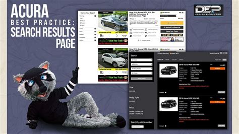 Acura Best Practice Search Results Page Dealer Eprocess