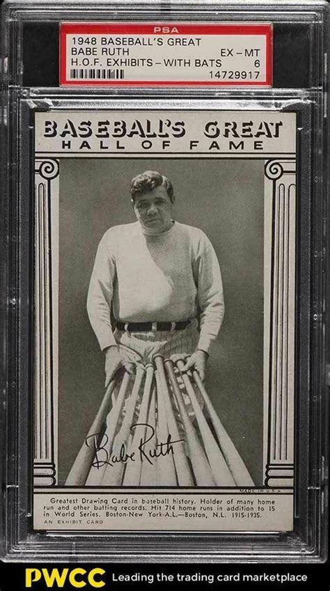 Auction Prices Realized Baseball Cards 1948 Baseballs Great Hall Of Fame Exhibits Babe Ruth