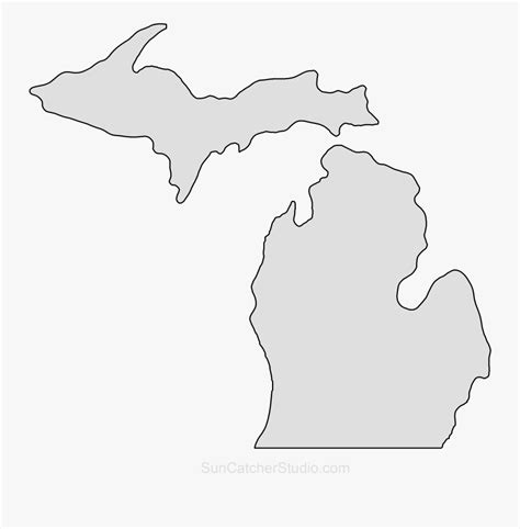 Simple Michigan Map Free Transparent Clipart Clipartkey