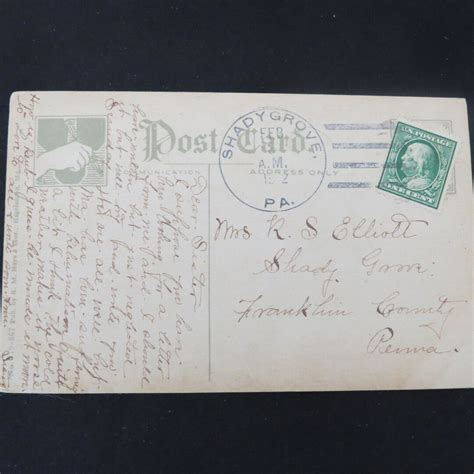 Rare Cent Benjamin Franklin Green Box Stamp On Postmarked