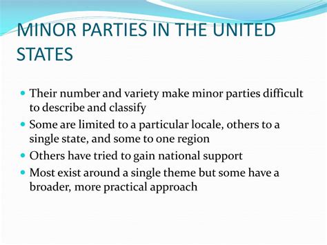 Ppt Ch 5 4 The Minor Parties Powerpoint Presentation Id263676
