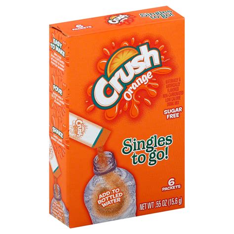 Crush Singles To Go Orange Drink Mix Shop Mixes And Flavor Enhancers