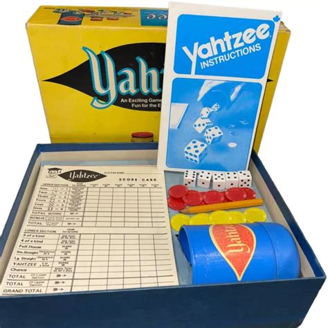 Vintage 1973 Original Yahtzee Game In Original Box Complete With Score