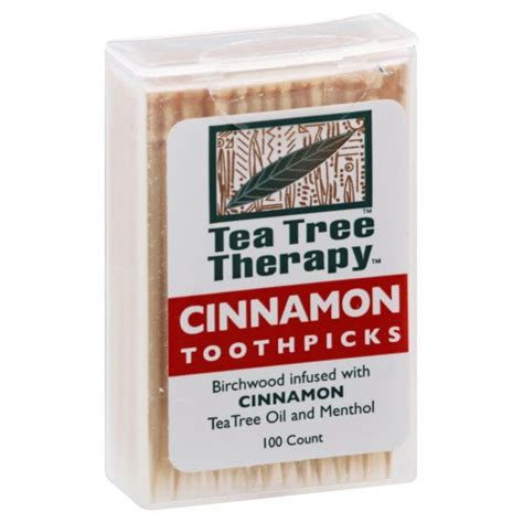 Tea Tree Therapy Tea Tree Toothpicks Cinnamon 100 Picks