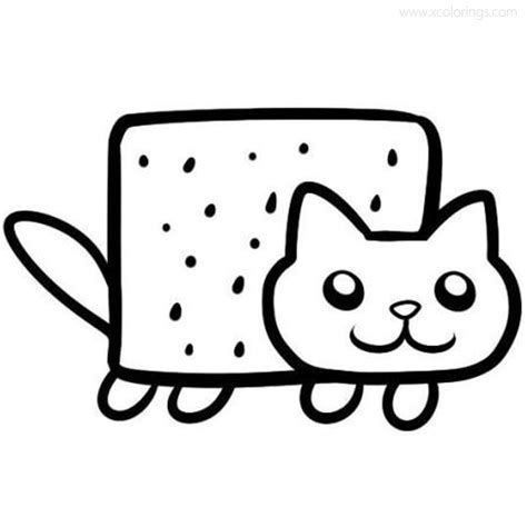 Nyan Cat Coloring Pages Clipart