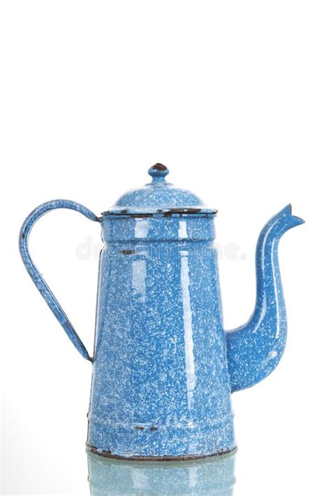 Vintage Blue Coffee Pot Stock Image Image Of Turquoise 212618145