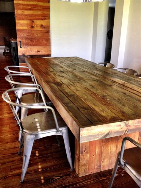 Choose a wicker patio dining set. DIY reclaimed wood dining table inspired by West Elm ...