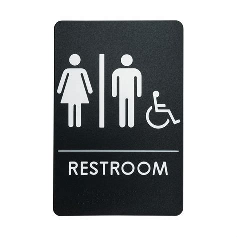 Unisex Restroom Sign For Handicap Accessible Restroom Ada Compliant