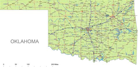 Oklahoma State Vector Road Map Your Vector