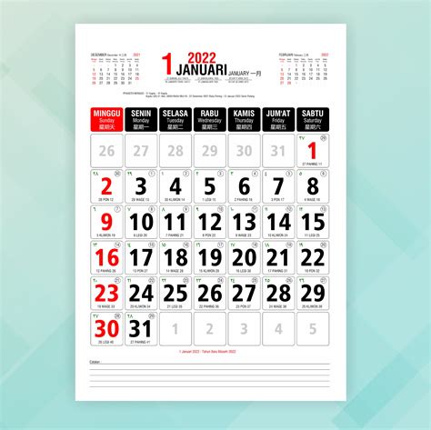 30 Kalender 2022 Indonesia Psd Download Mockup Templates For Free