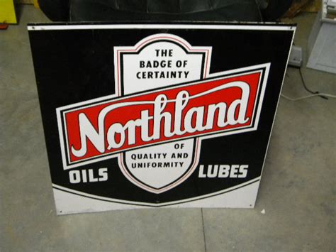 Photo Old Northland Motor Oils Sst Tin Sign