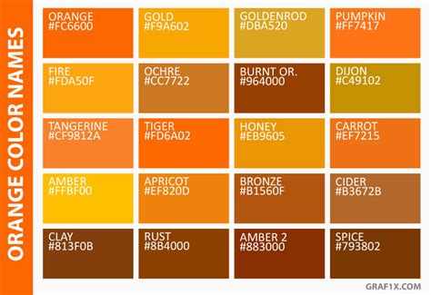 List Of Colors With Color Names