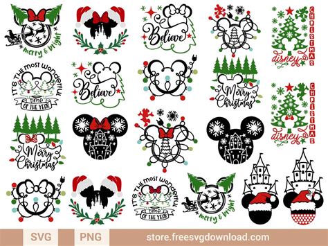 Mickey Mouse Head Christmas Svg Bundle Fsd K54 Store Free Svg Download