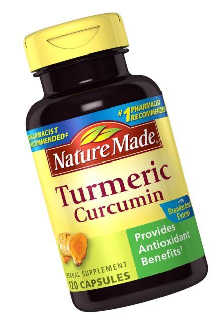 Nature Made Turmeric Curcumin 500 Mg Capsules Antioxidant Value Size