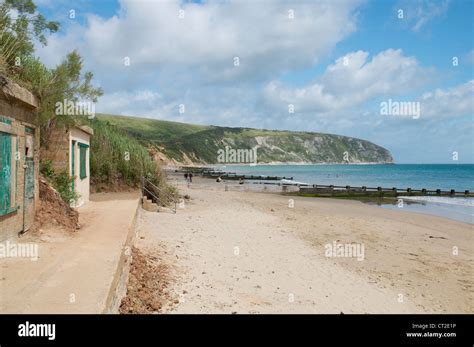 Swanage Beach On Summers Day Stock Photo Alamy