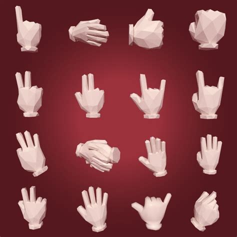 Cartoon Hands 3d Model Turbosquid 1560043